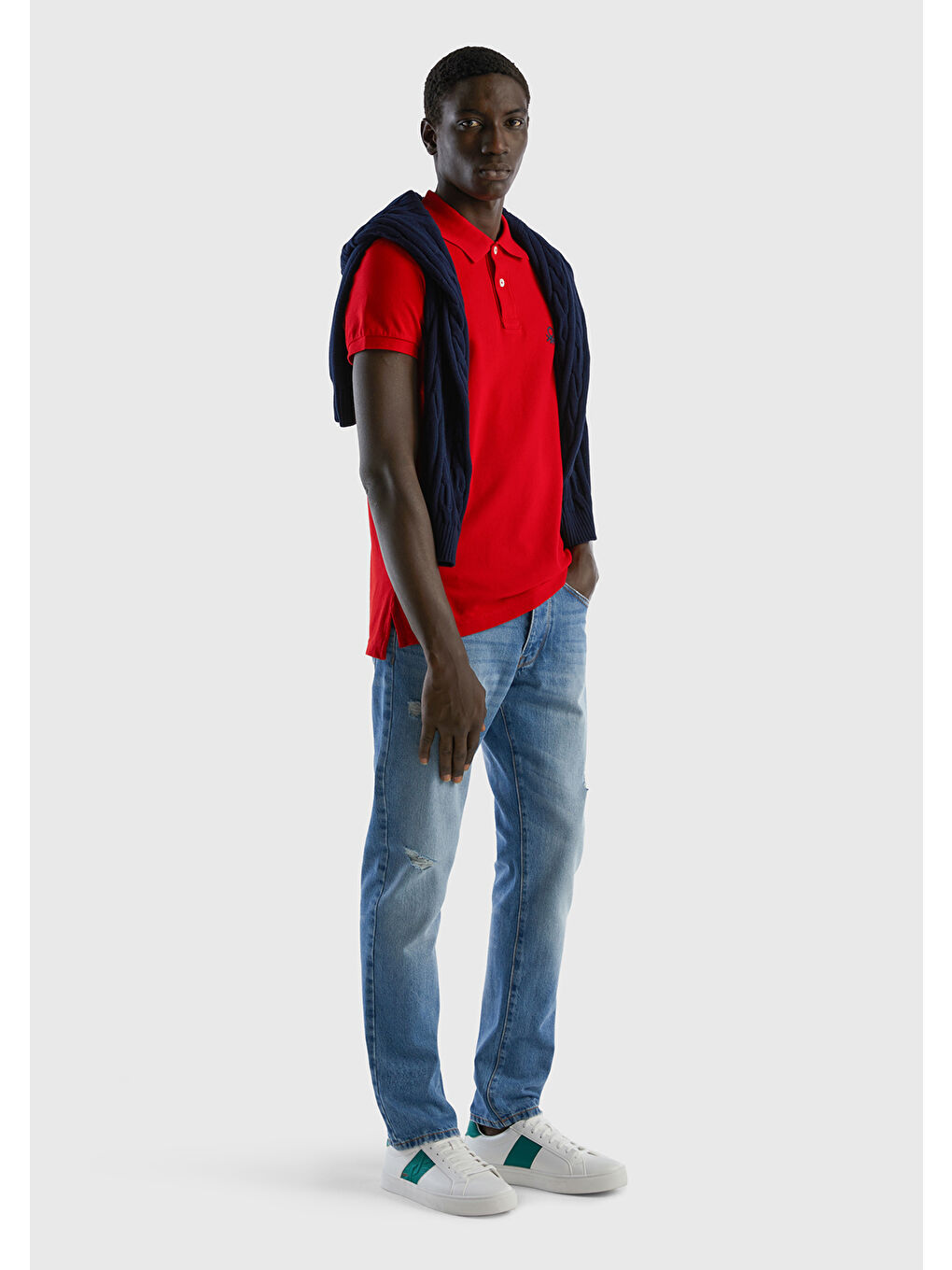 United Colors Of Benetton Erkek Kırmızı Slim Fit Kısa Kollu Polo Tshirt