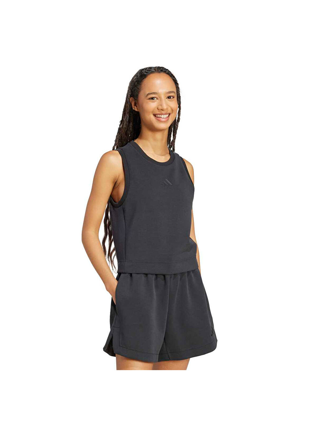 Soft Lux Kadın Siyah Yuvarlak Yaka Atlet-1