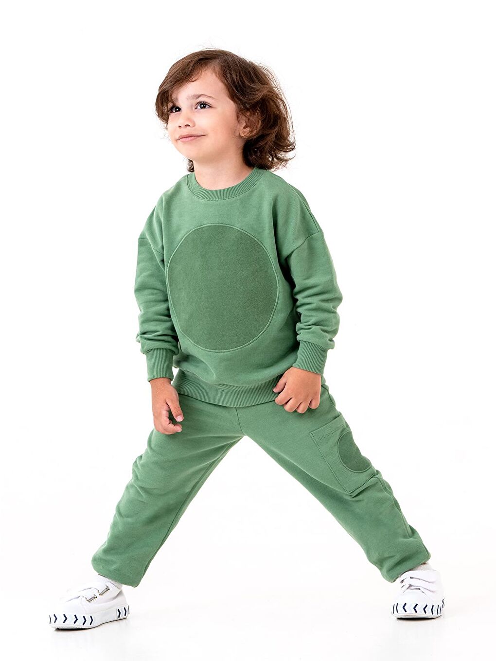 Erkek Çocuk Sweatshirt 3-7 Yaş Haki-3