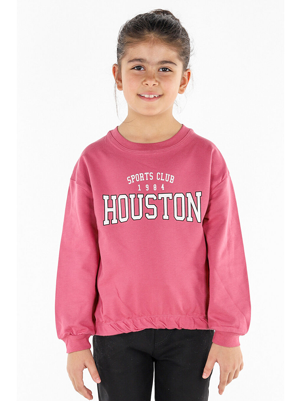 KİKO Pembe Bisiklet Yaka Uzun Kollu Kız Çocuk Sweatshirt