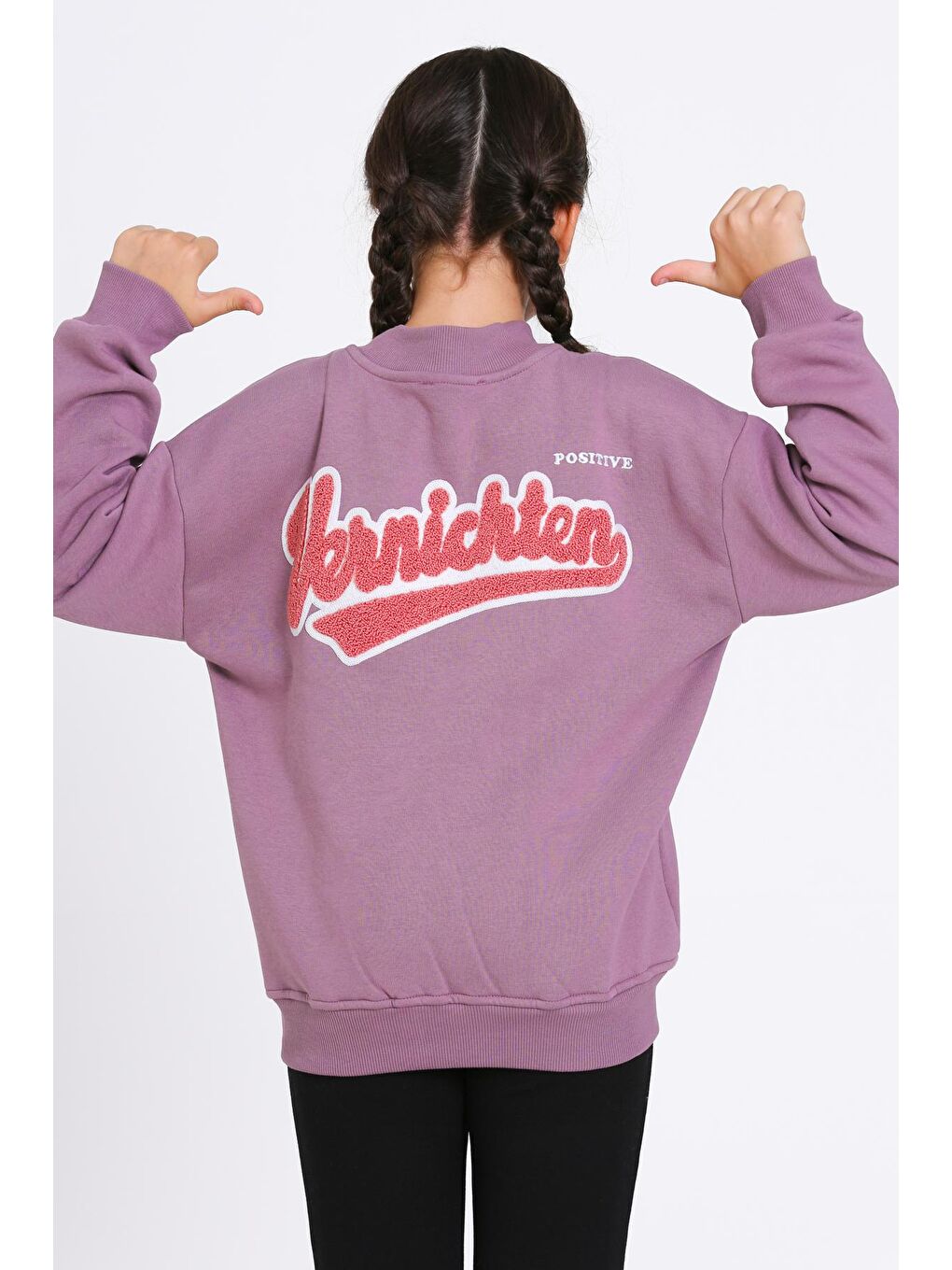 Kız Çocuk Mürdüm Vernichten Nakışlı Kolej Ceket-4