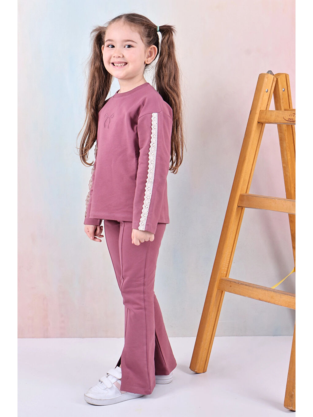 Mor Fiyonk Nakışlı Brode Detaylı Takım 74363-1