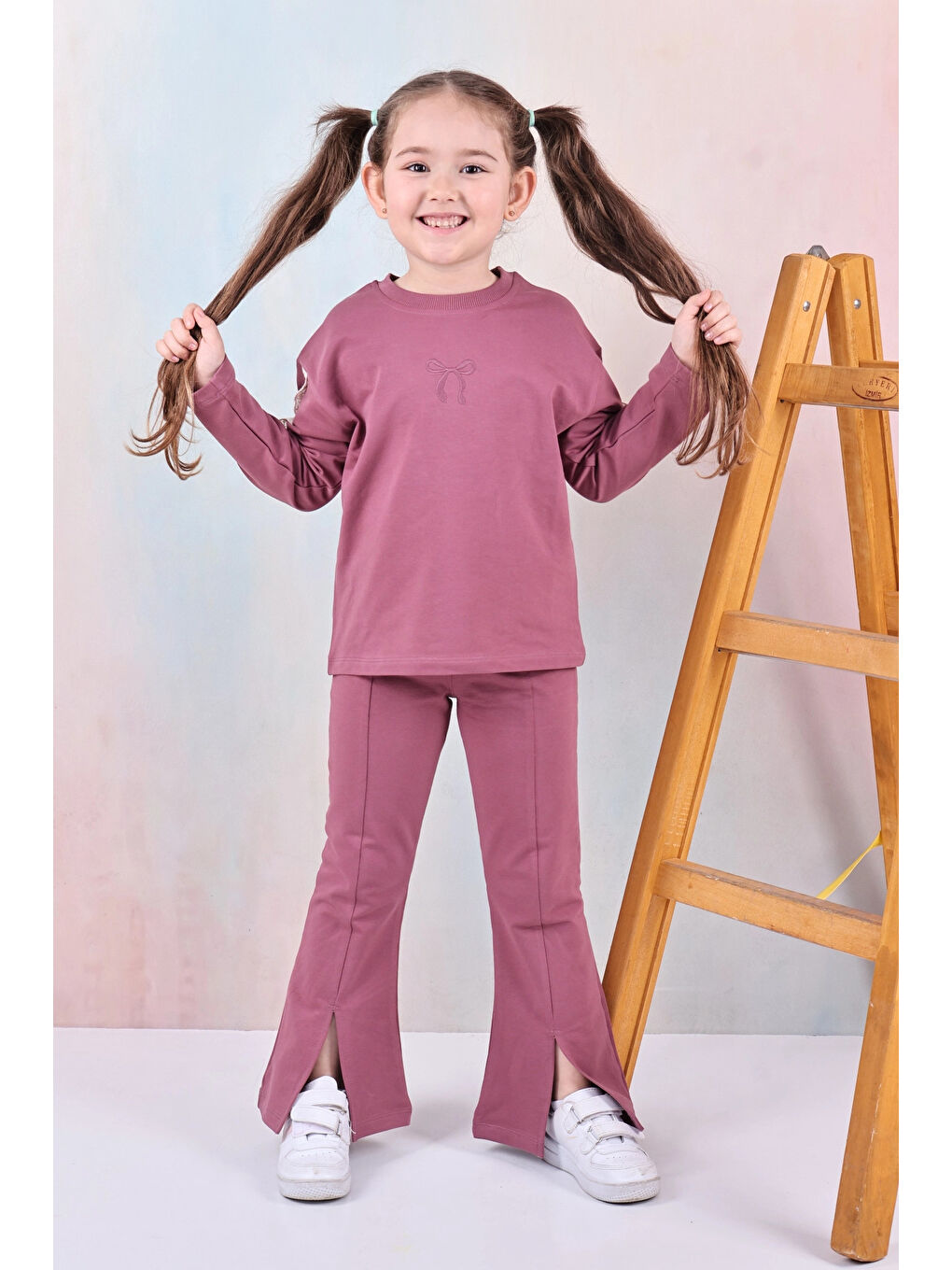 Mor Fiyonk Nakışlı Brode Detaylı Takım 74363-2