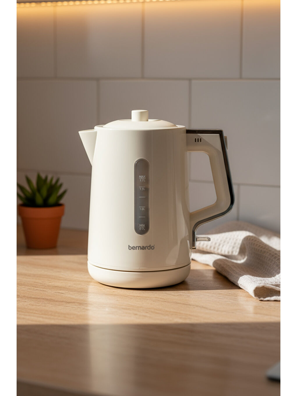 Venedik Cam Demlikli Çay Makinesi Krem-4