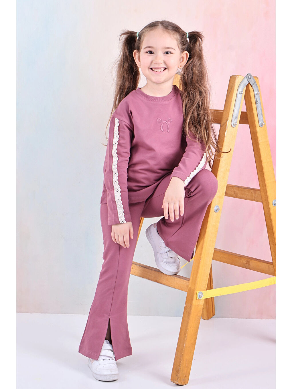 Mor Fiyonk Nakışlı Brode Detaylı Takım 74363-3