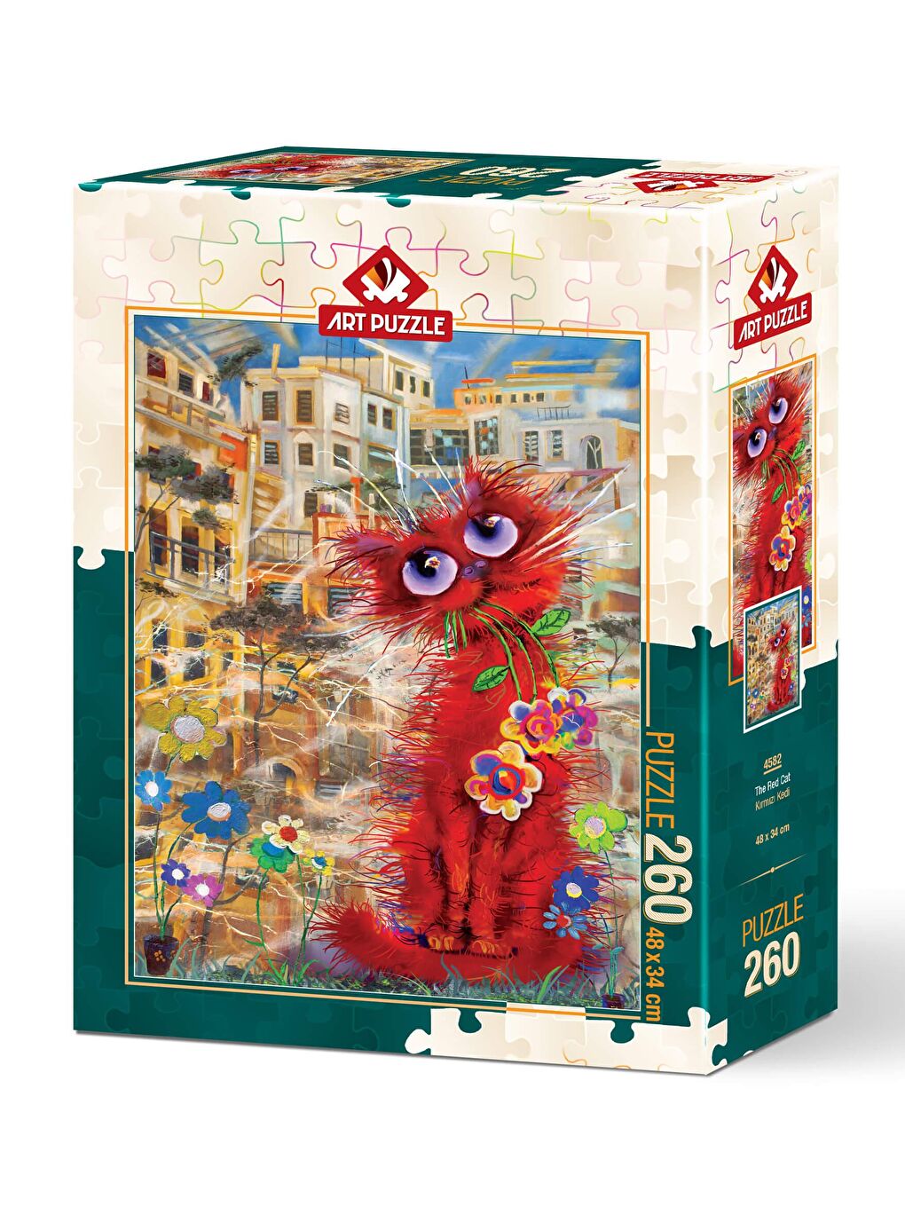 Art Puzzle Karışık 260 Parça Puzzle Kırmızı Kedi - 1