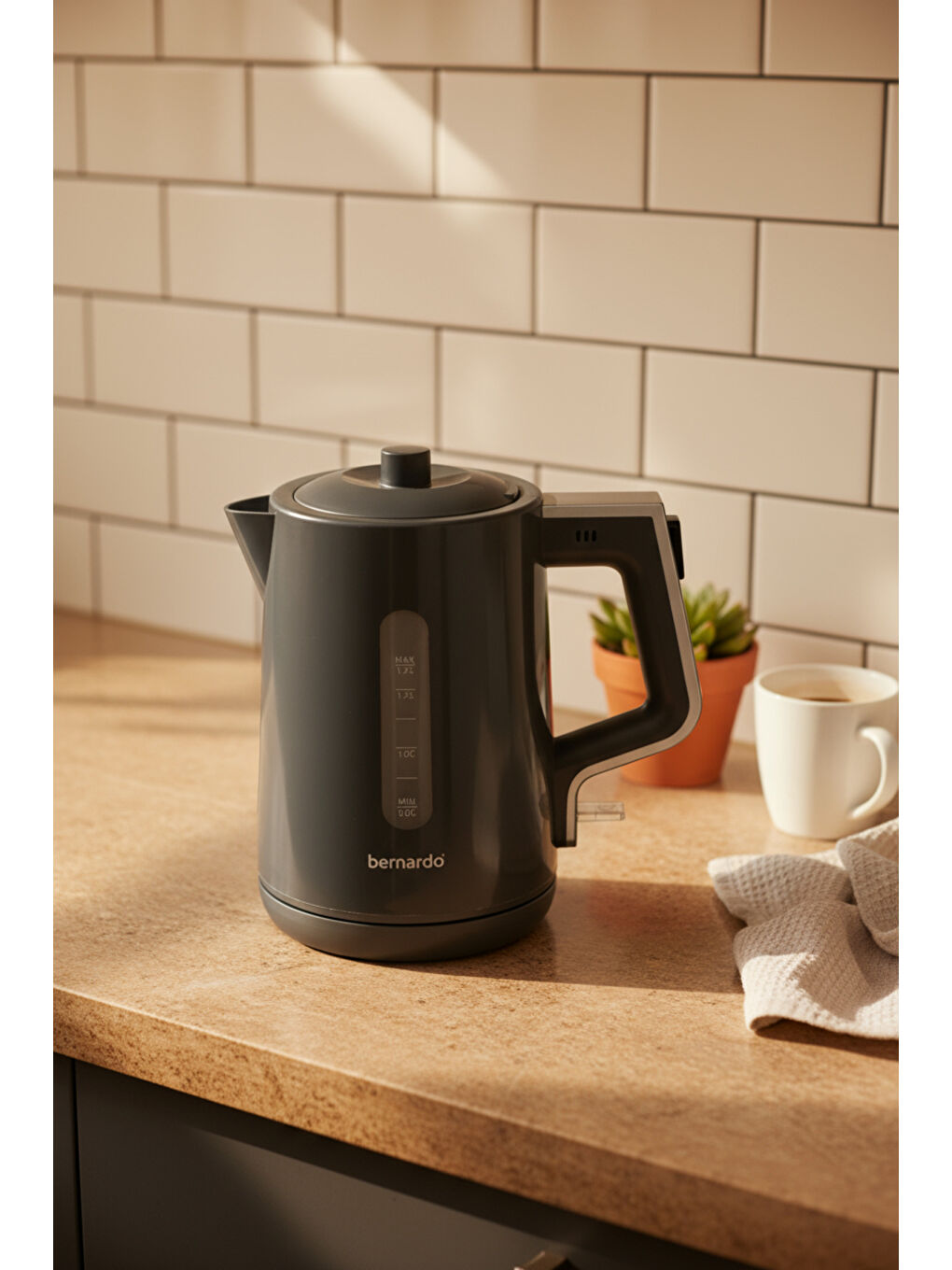 Venedik Cam Demlikli Çay Makinesi Gri-5