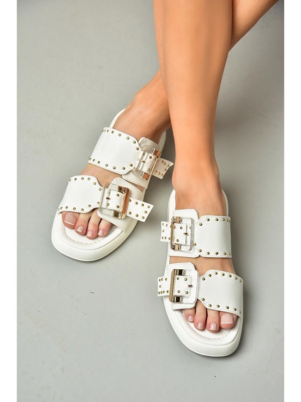 S5181065 Beyaz Kadın Terlik-1