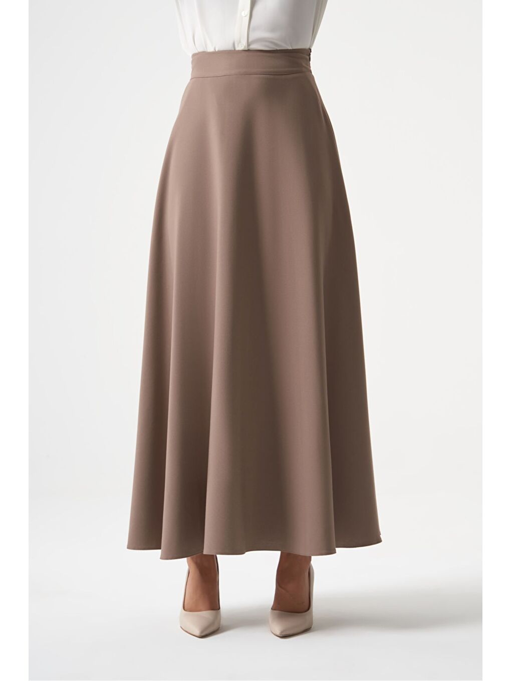 Basic Kloş Bej Etek