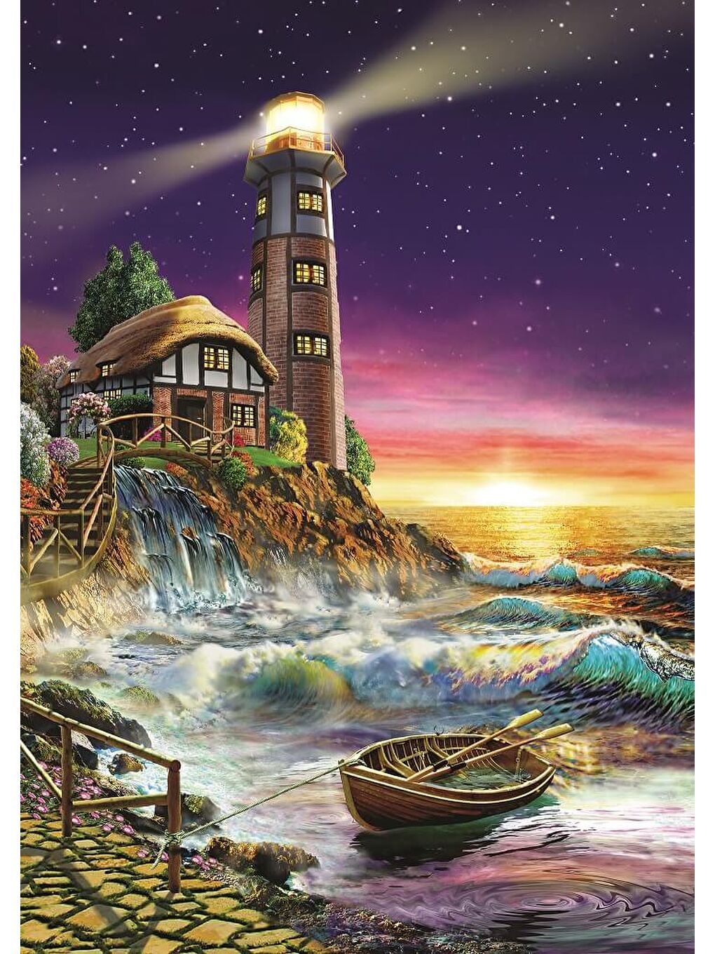 Art Puzzle Karışık 500 Parça Puzzle Denizfenerinden Günbatımı - 2