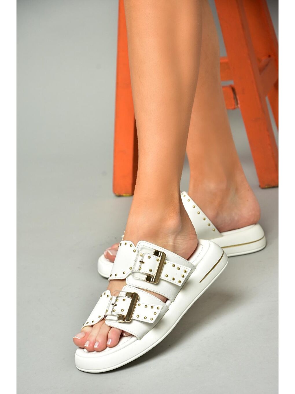 S5181065 Beyaz Kadın Terlik-2