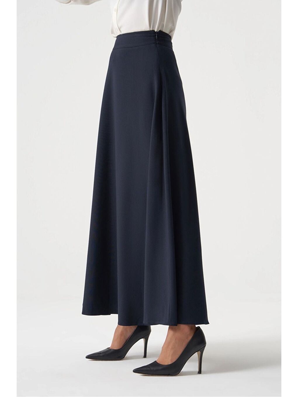 Basic Kloş Lacivert Etek-1