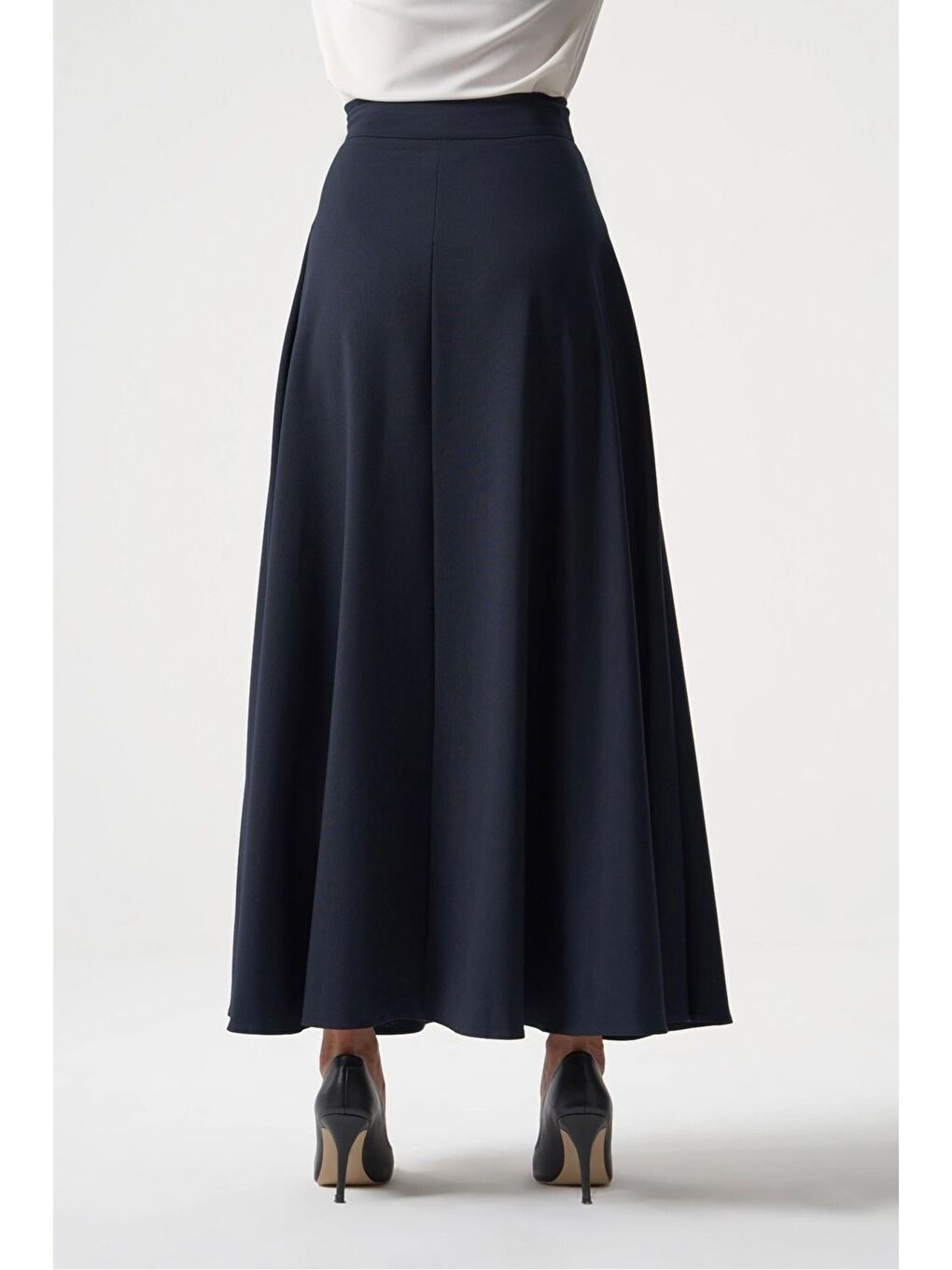Basic Kloş Lacivert Etek-2