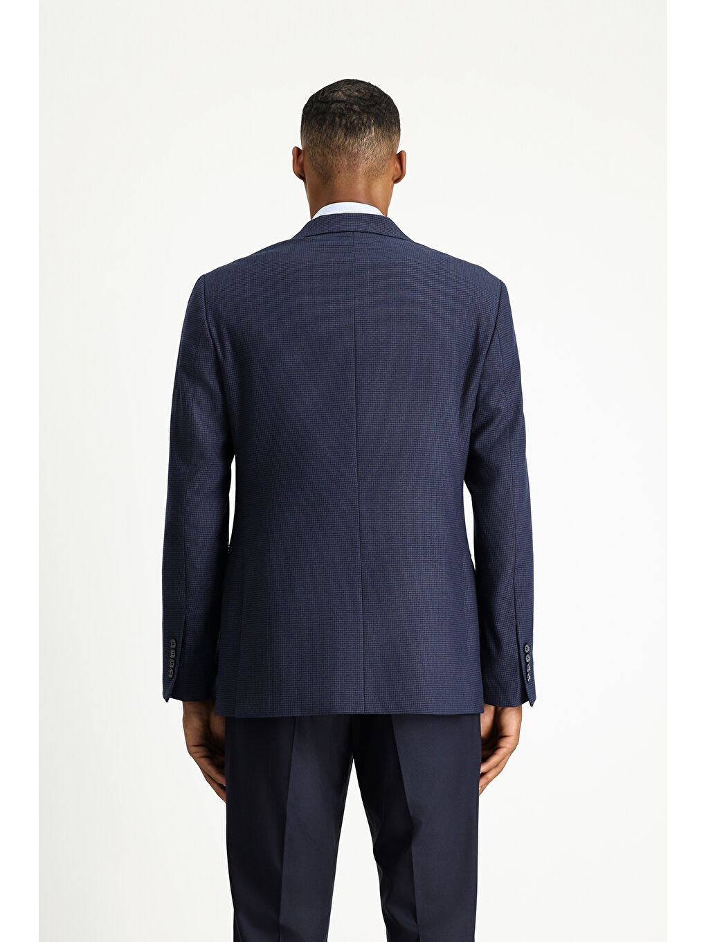 Lacivert Regular Fit Klasik Desenli Ceket-3