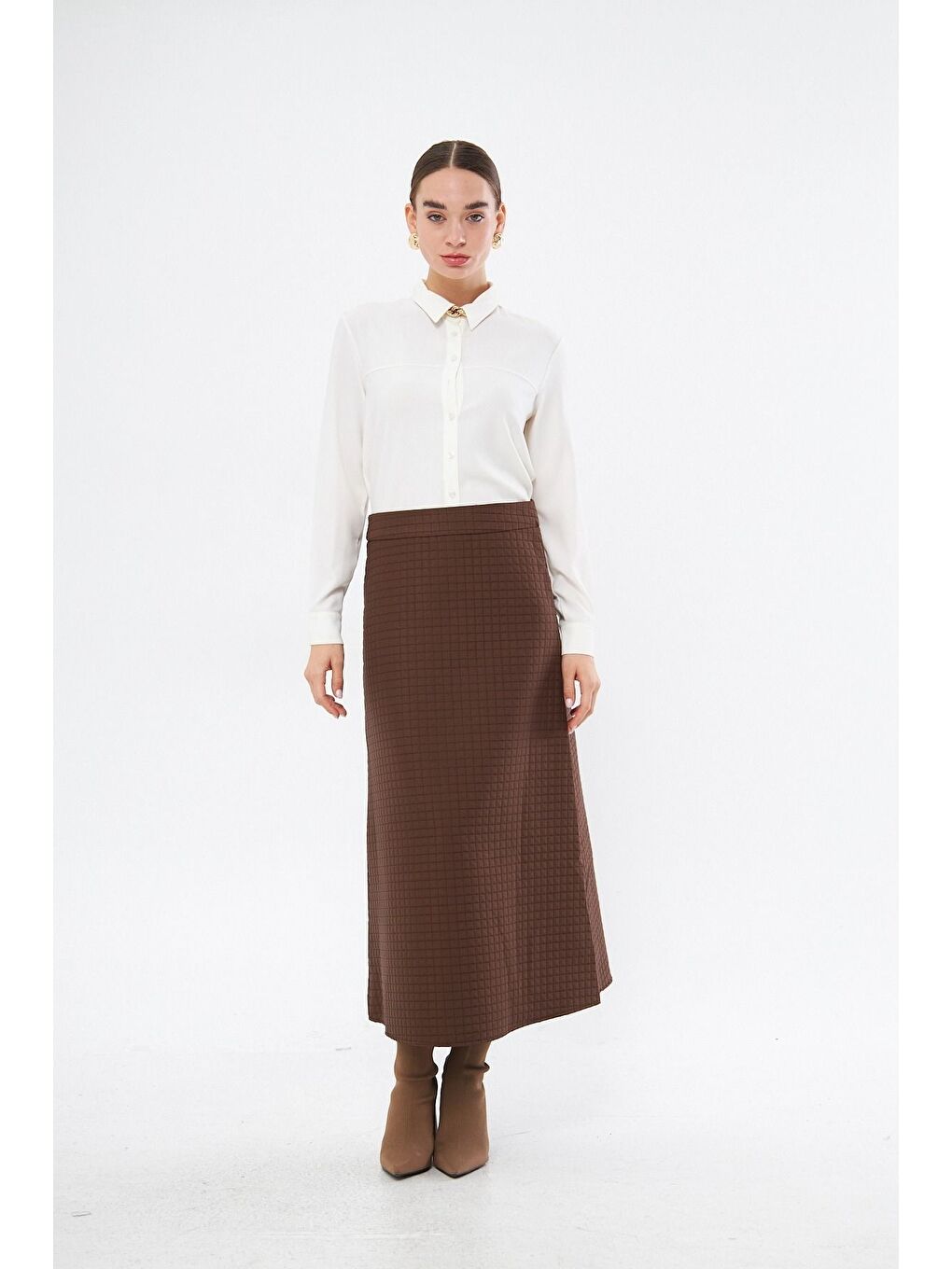 Kahverengi Kapitone Kahve Etek