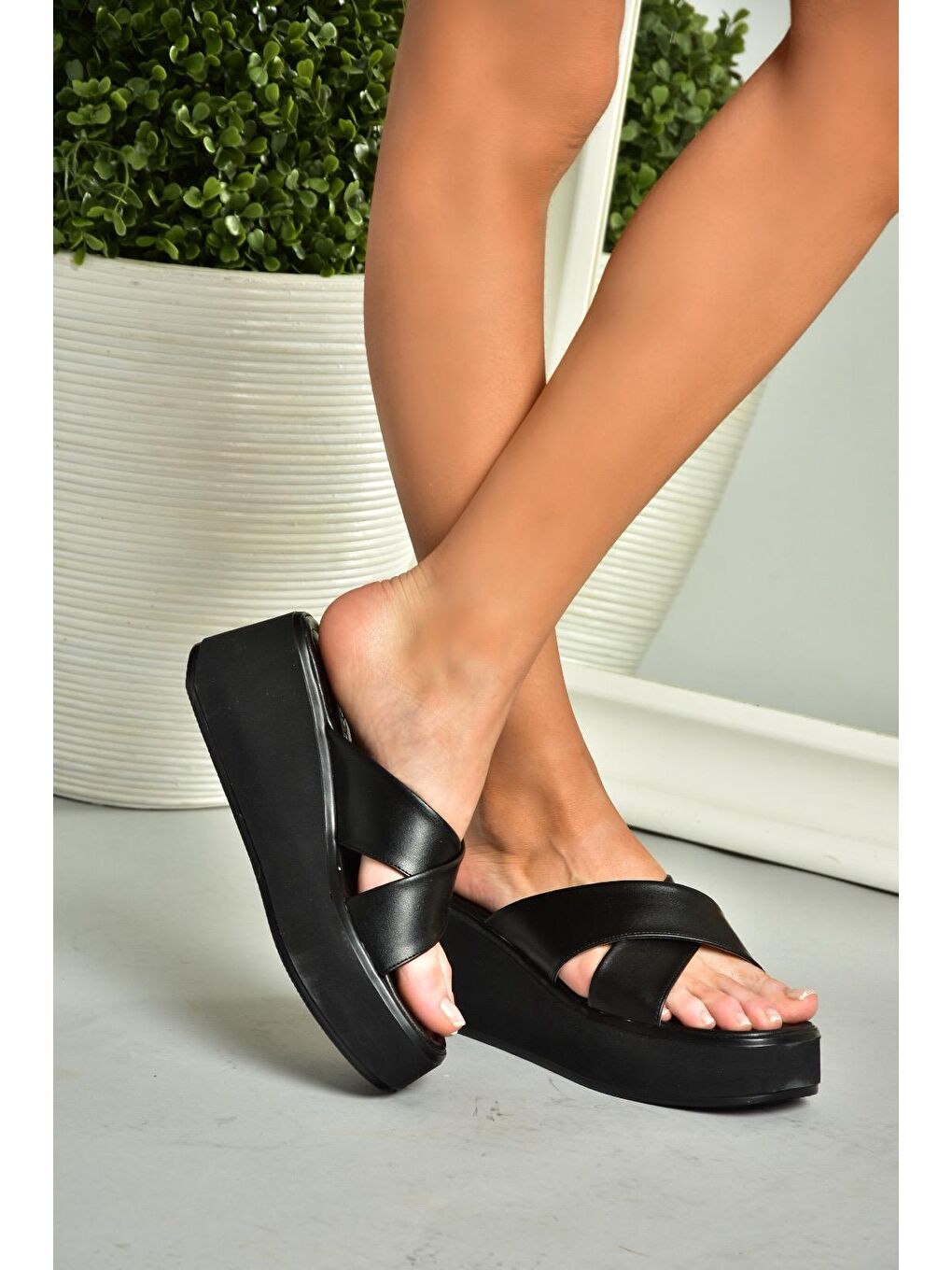 S5900506 Siyah Kadın Terlik-1