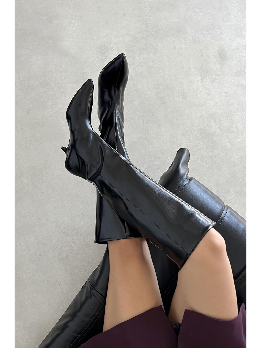 Alessi  Kadın Pino Ökçe Deri Çizme Siyah-1