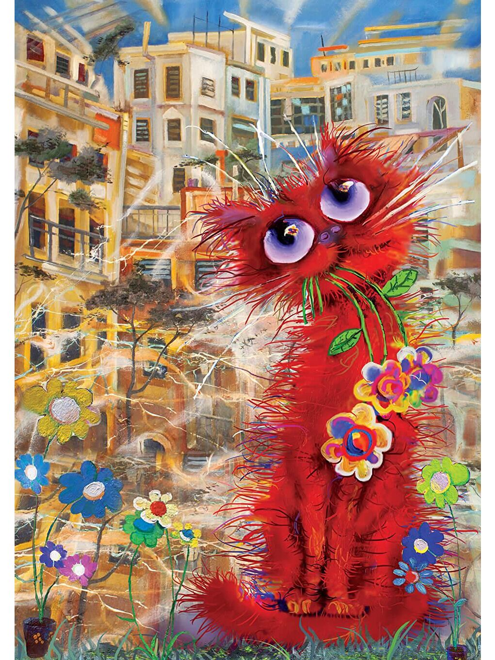 Art Puzzle Karışık 260 Parça Puzzle Kırmızı Kedi - 2