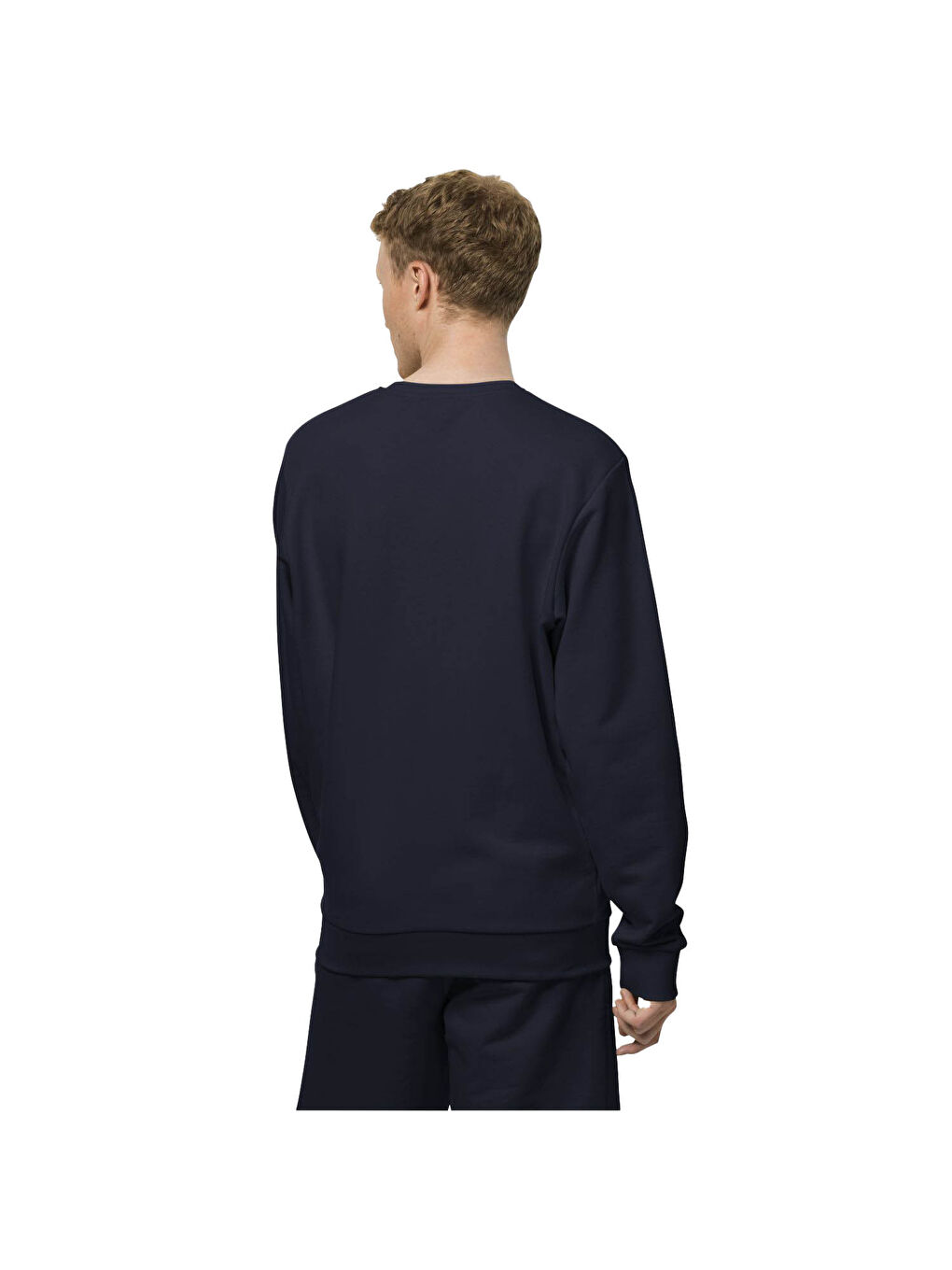 Lacivert Bisiklet Yaka Basic Uzun Kollu Erkek Sweatshirt-2