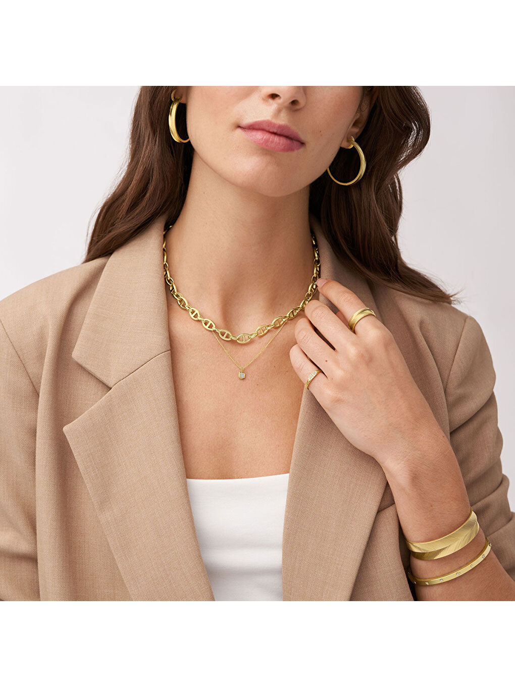 Sarı JA7209-710 Kadın Kolye-1