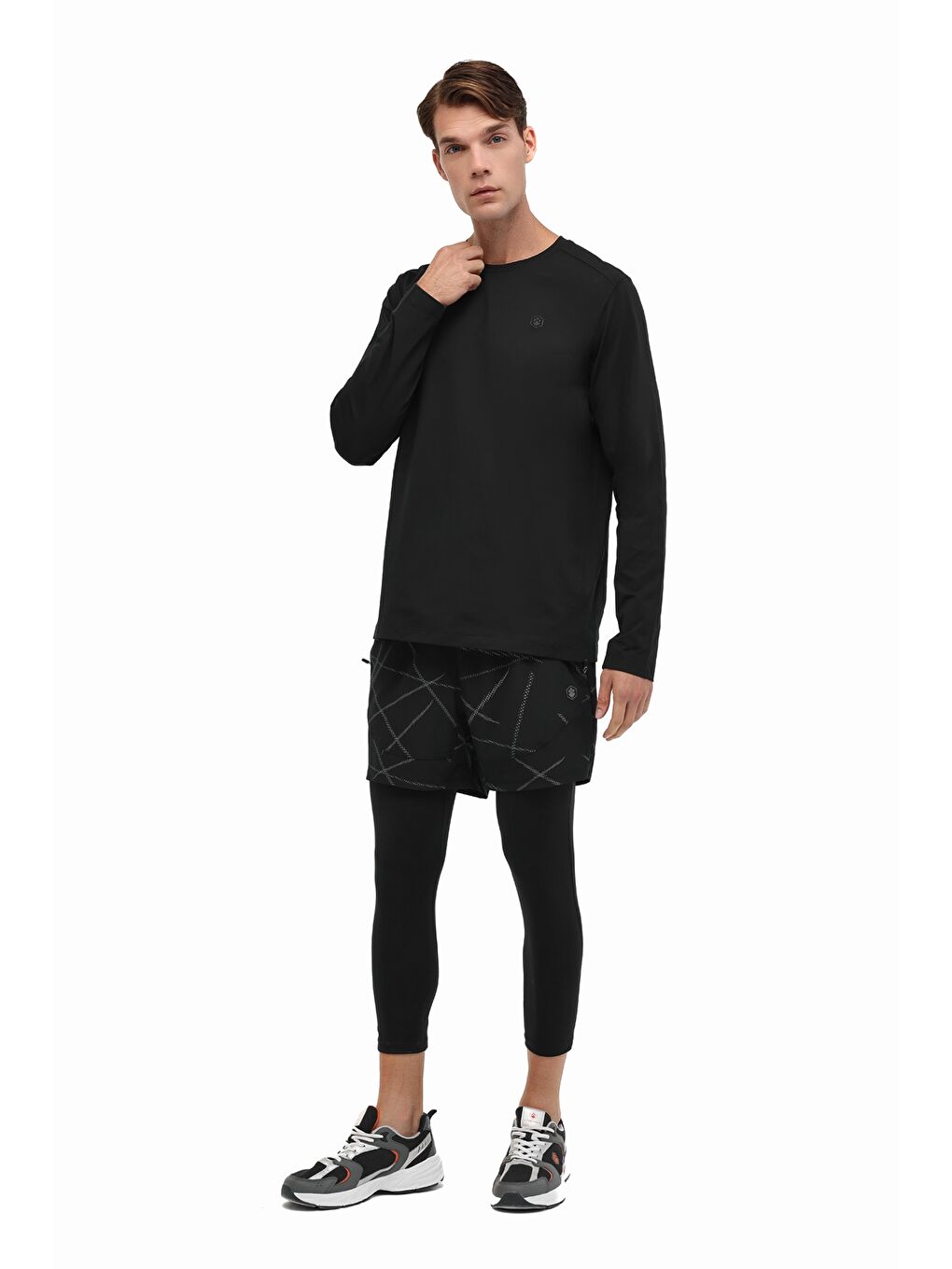 MB FACTS 14LJK-12829 5PR Siyah Erkek Uzun Kol Tişört-2