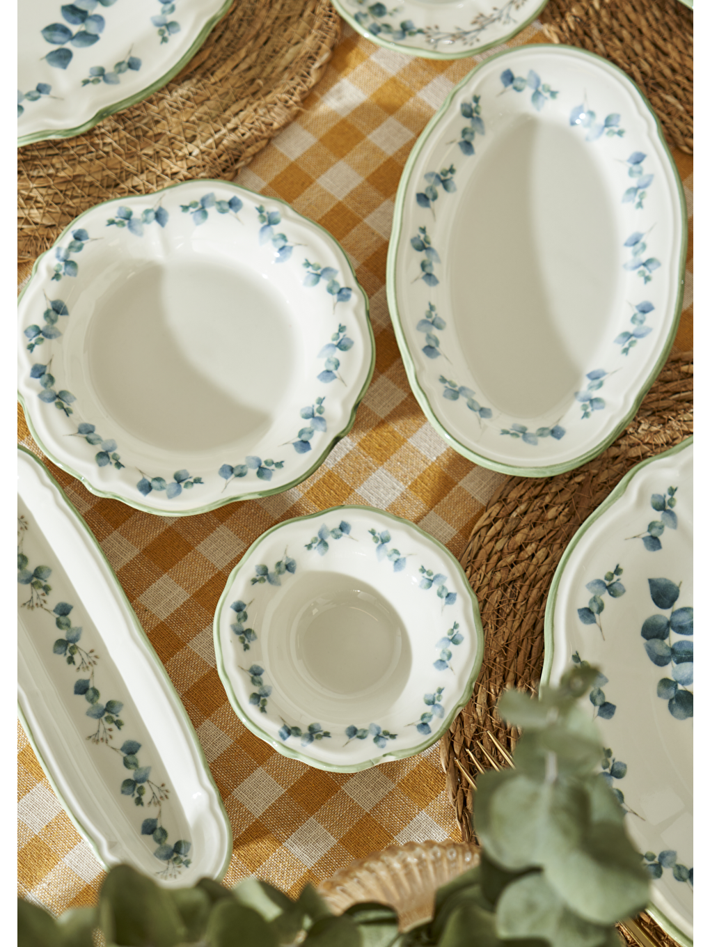 Ocaliptus Stoneware 52 Parça 12 Kişilik Kahvaltı Takımı Yeşil-2