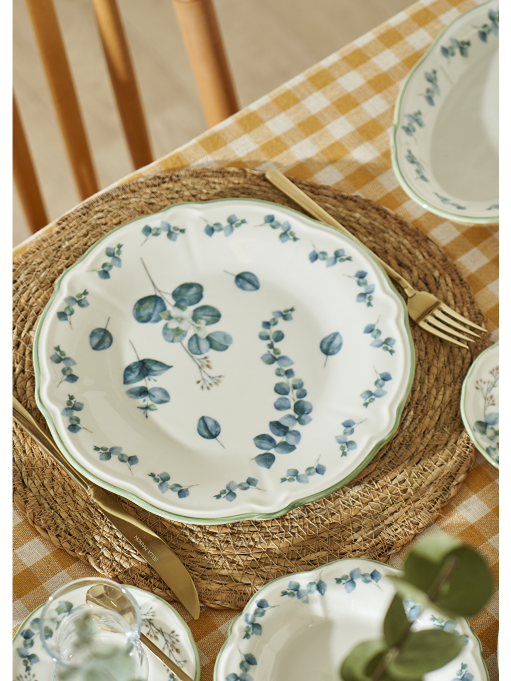 Ocaliptus Stoneware 52 Parça 12 Kişilik Kahvaltı Takımı Yeşil-4