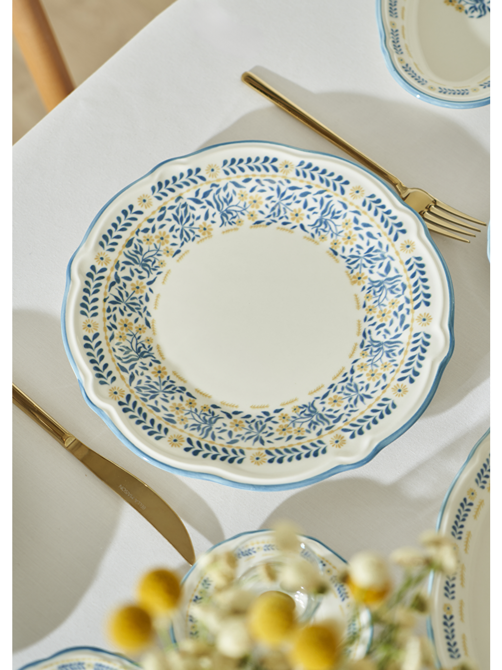 Liana Stoneware 52 Parça 12 Kişilik Kahvaltı Takımı Mavi-4