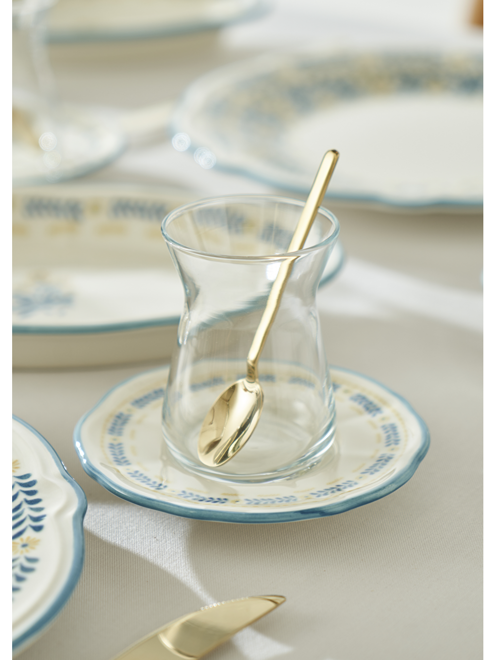 Liana Stoneware 52 Parça 12 Kişilik Kahvaltı Takımı Mavi-5