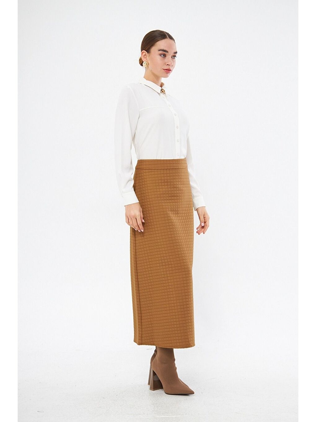 Kahverengi Kapitone Taba Etek-1