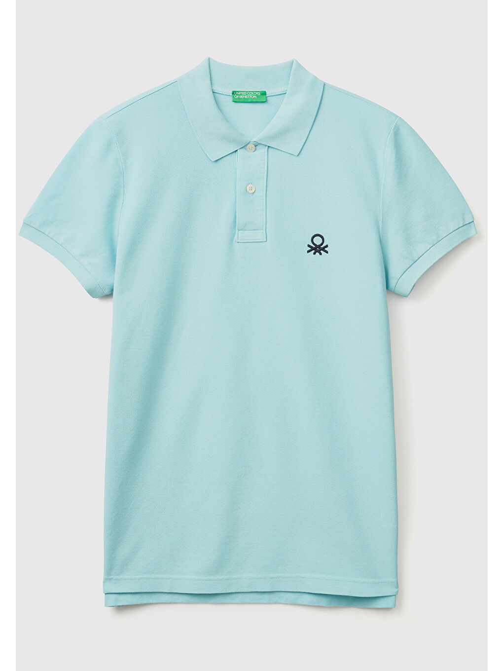 Erkek Açık Mavi Slim Fit Kısa Kollu Polo Tişört-1