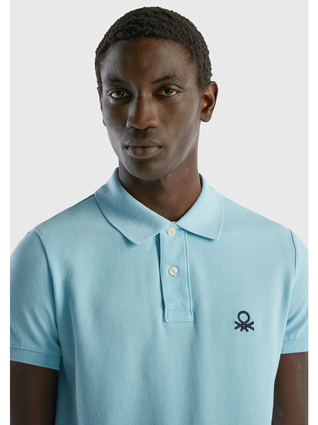 Erkek Açık Mavi Slim Fit Kısa Kollu Polo Tişört-3