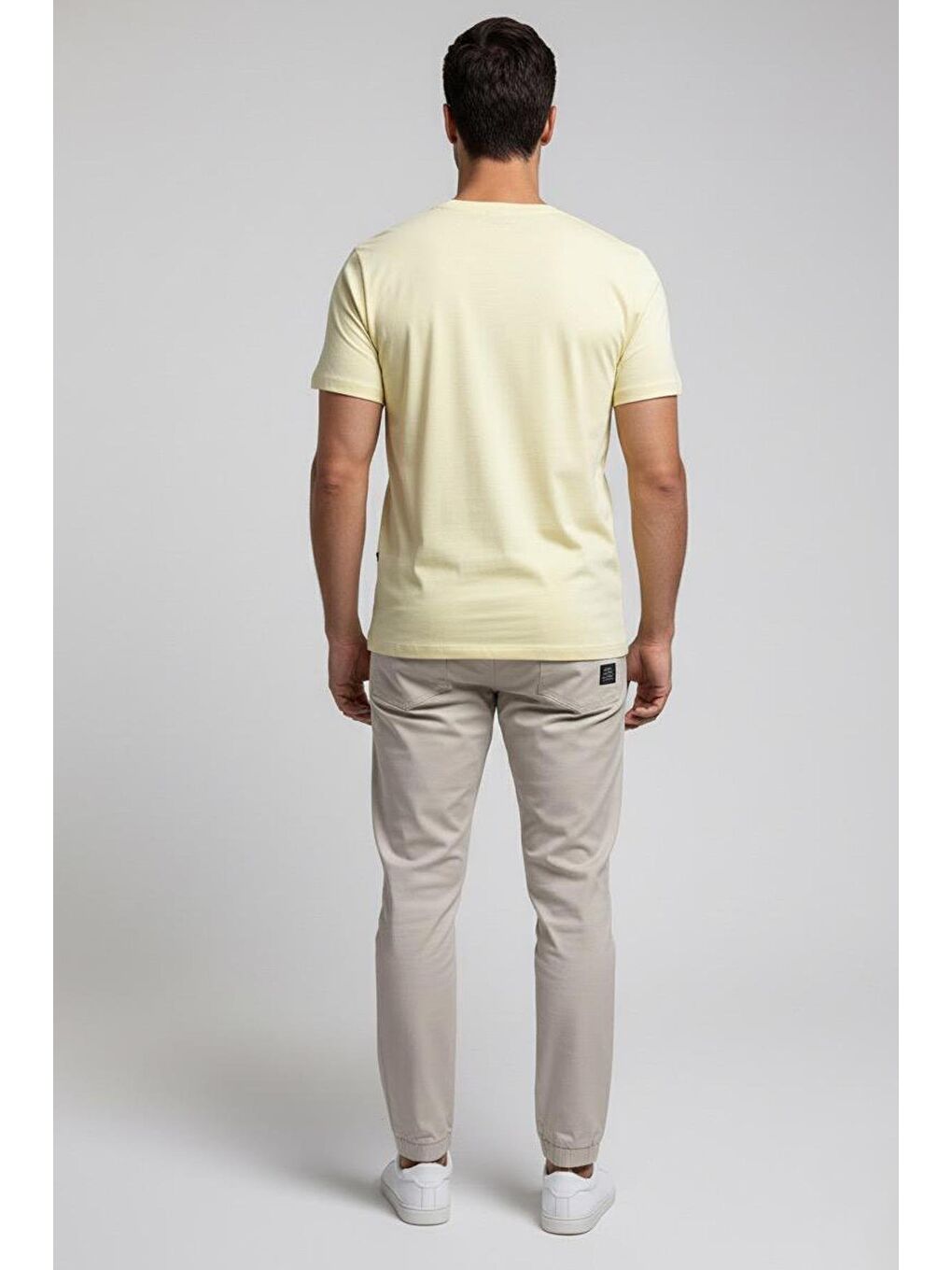 Giotelli Sarı Regular Fit %100 Pamuk Baskılı Bisiklet Yaka Erkek Tişört-1