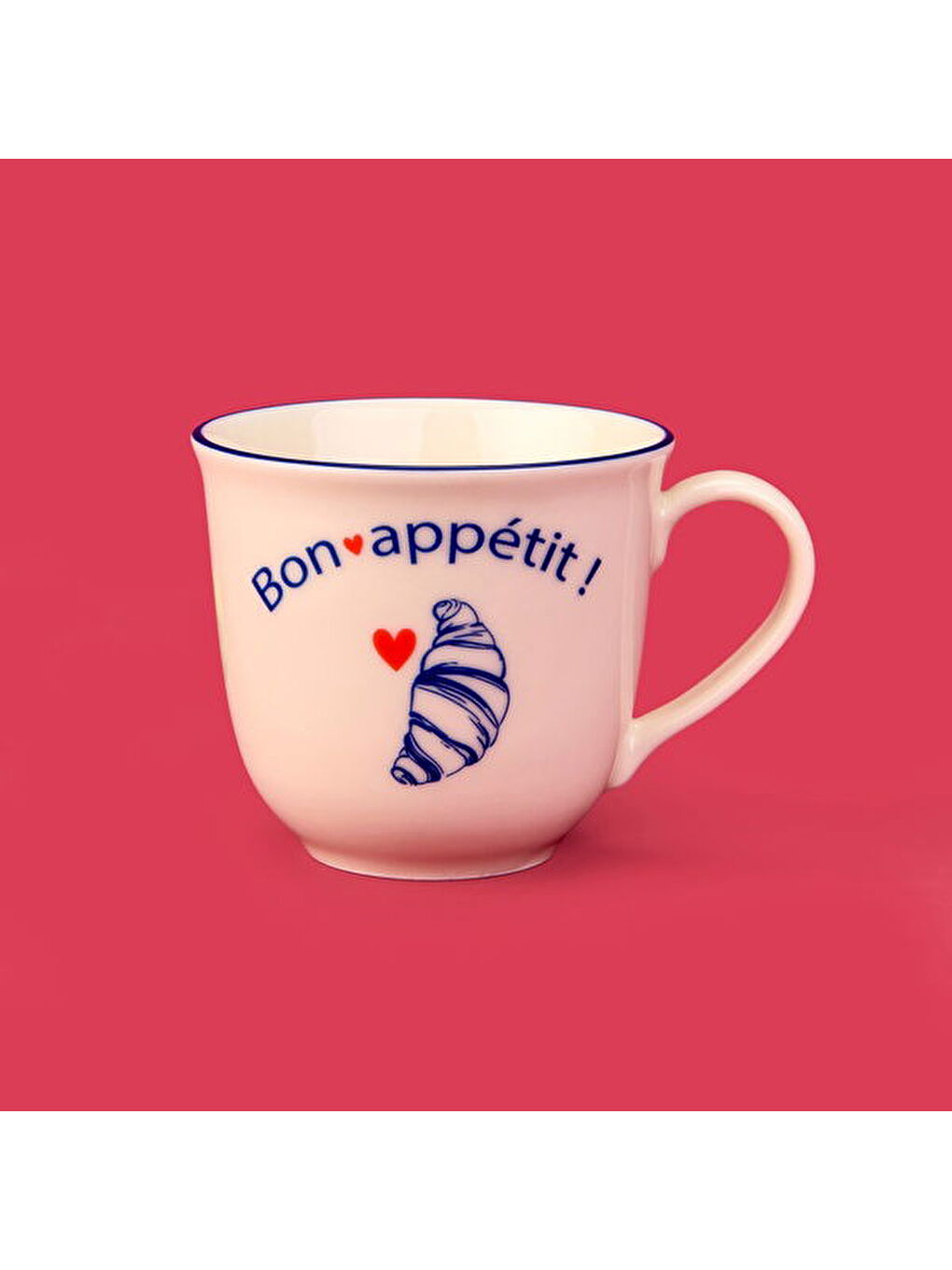 Renksiz Kitchen Kruvasan Porselen Kupa - Renkli - 290 ml