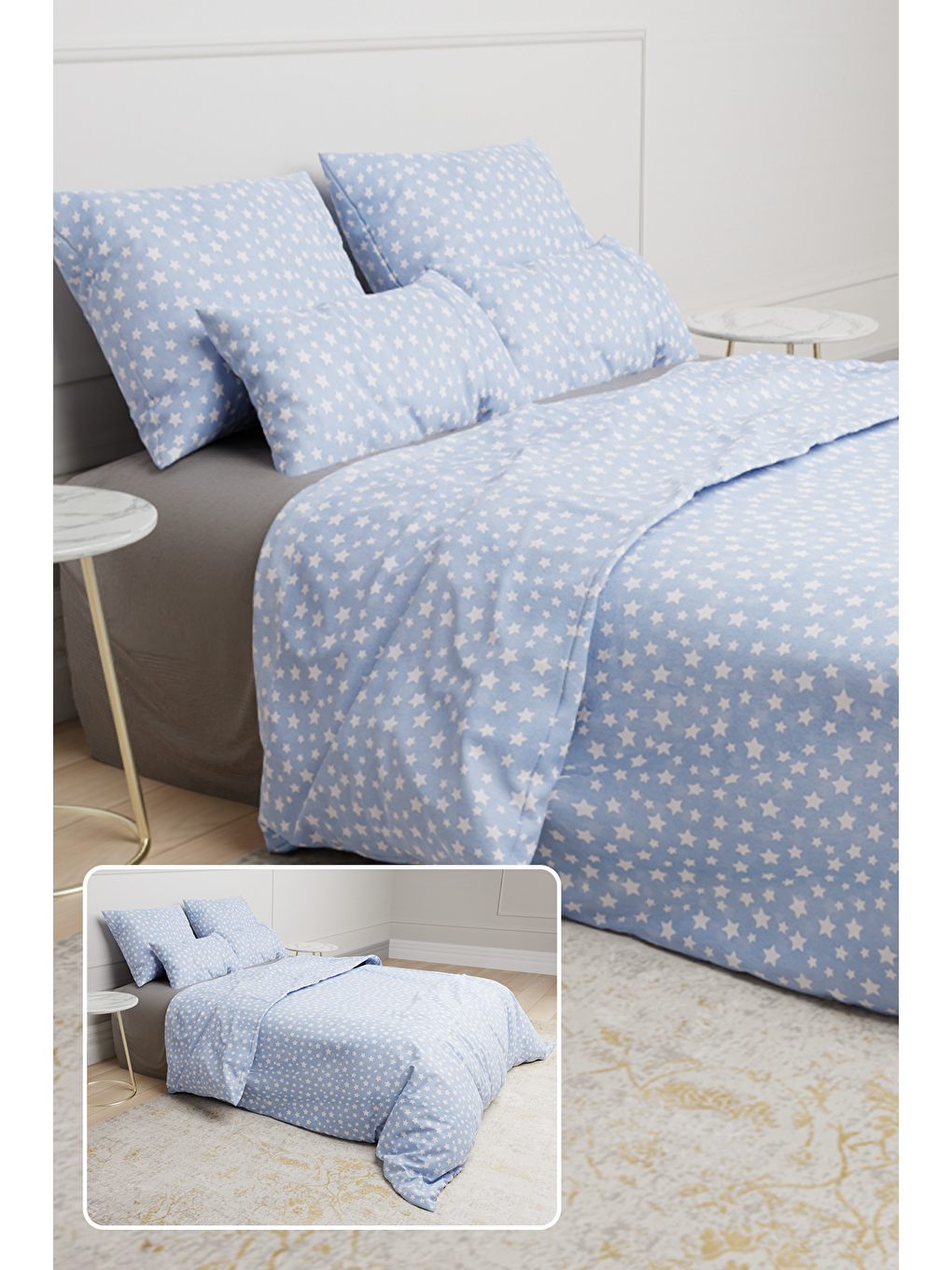 Mavi Cift Kişilik Nevresim Seti  - 20922