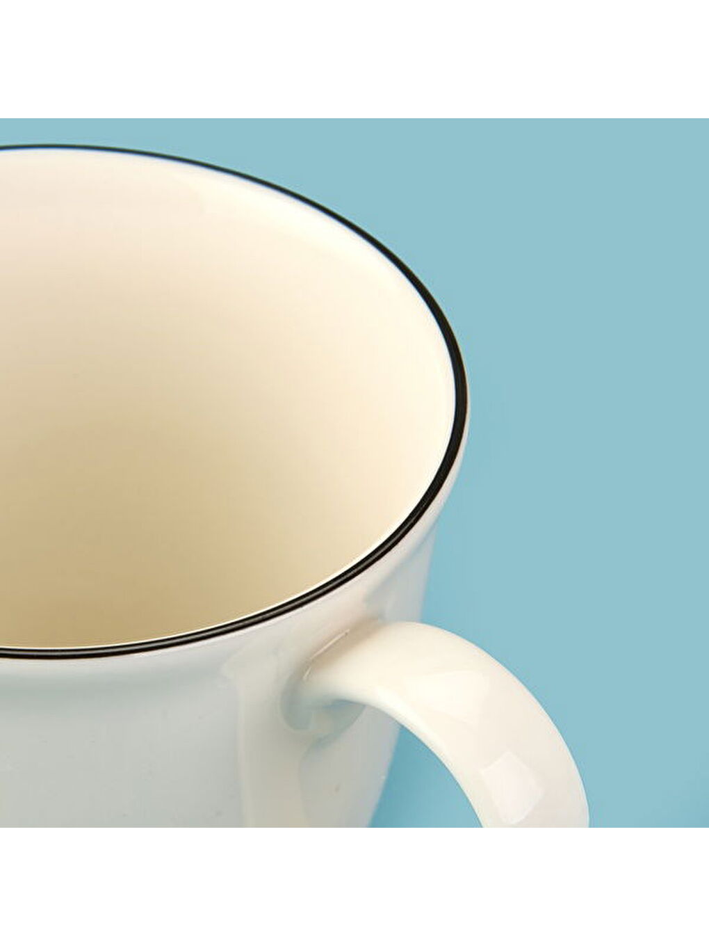 Kitchen Bold Heart Porselen Kupa - Siyah / Beyaz - 290 ml-1