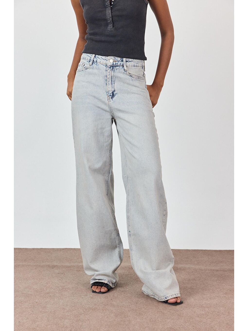 Açık Mavi Relaxed Bol Paça Jean-1