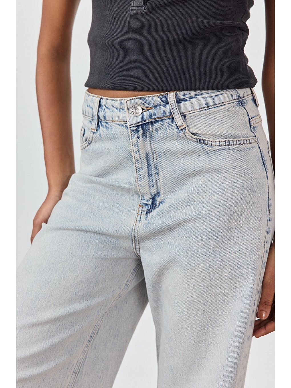 Açık Mavi Relaxed Bol Paça Jean-2