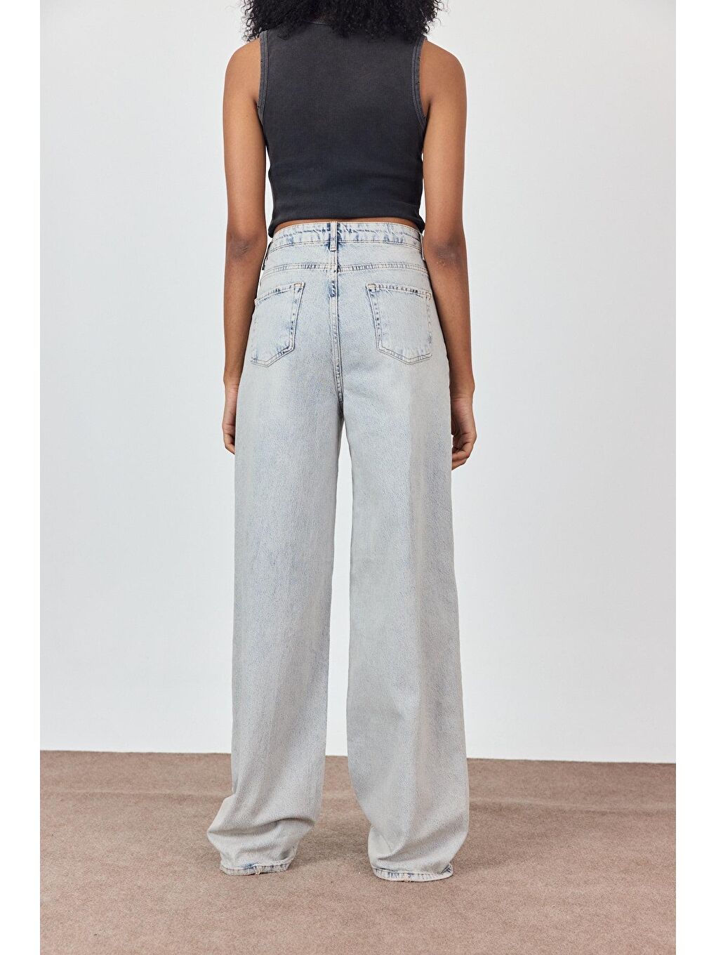 Açık Mavi Relaxed Bol Paça Jean-3