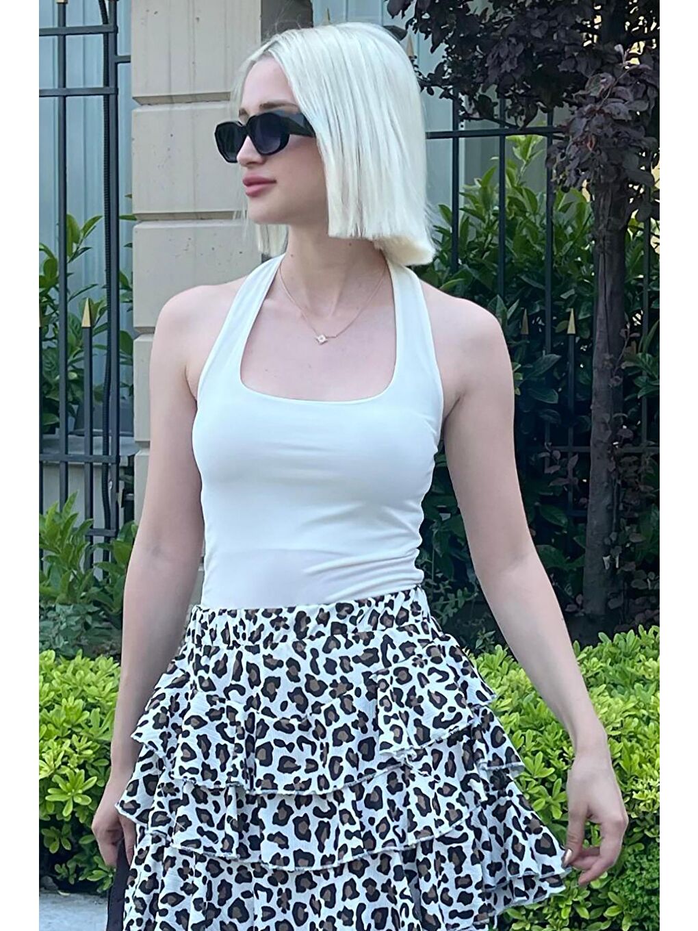 Beyaz Halter Yaka Boyun Askılı Atlet Mg2146-4