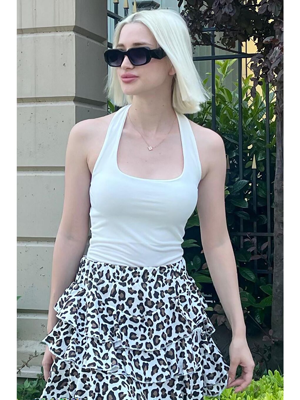 Beyaz Halter Yaka Boyun Askılı Atlet Mg2146-5