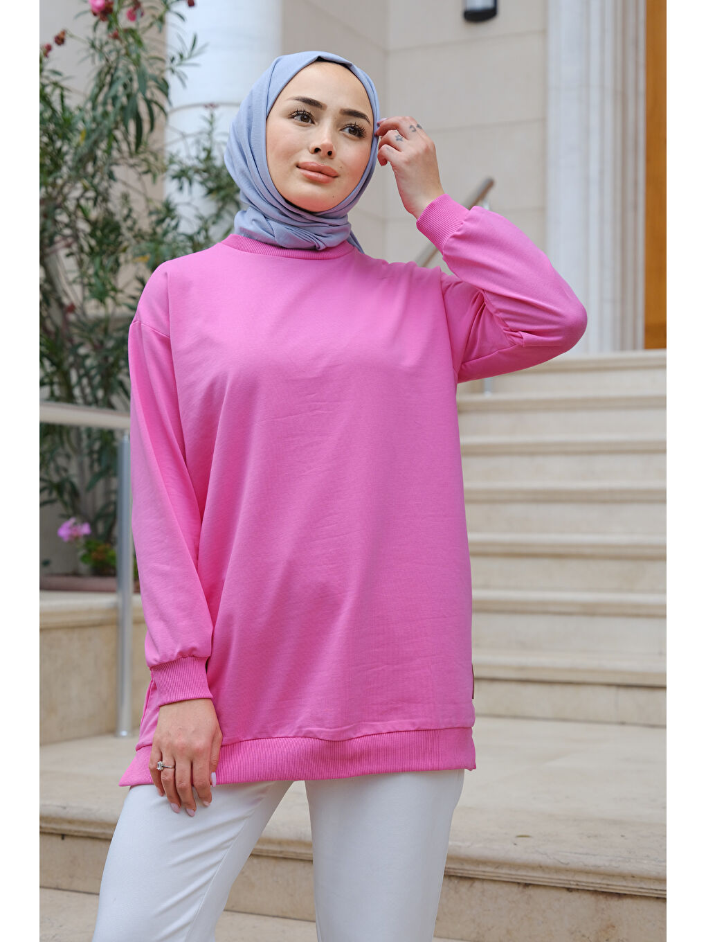 Locco Moda Pembe Arma Detay Tunik  Pembe