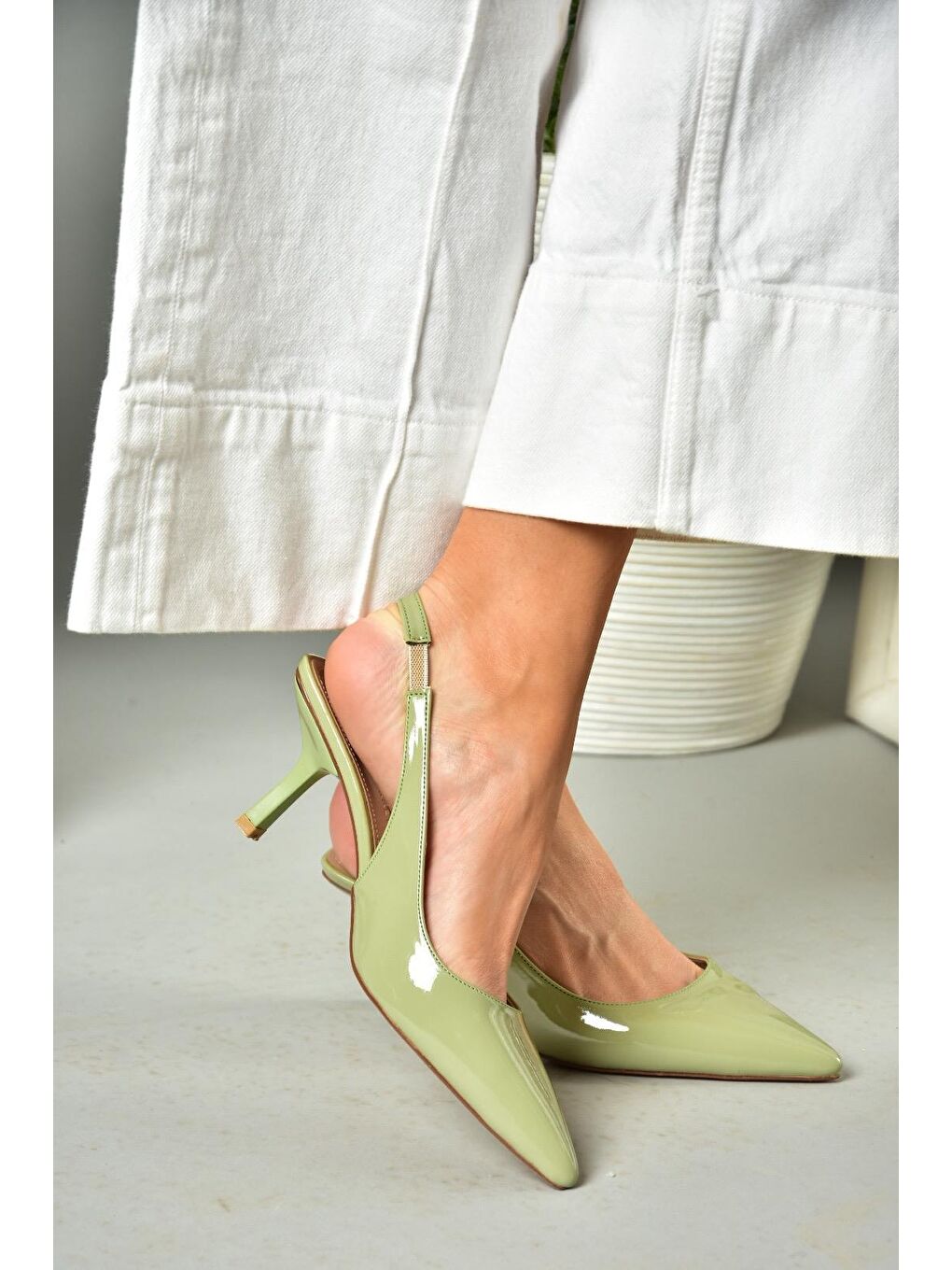 S8208601 Yeşil Kadın Topuklu Ayakkabı-4
