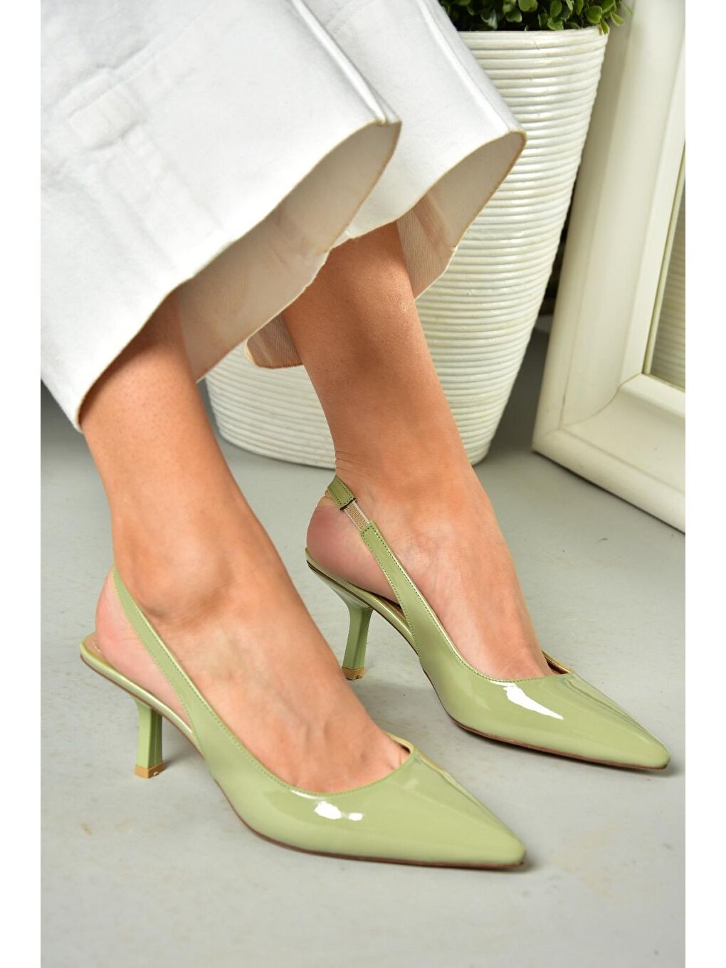 S8208601 Yeşil Kadın Topuklu Ayakkabı-5