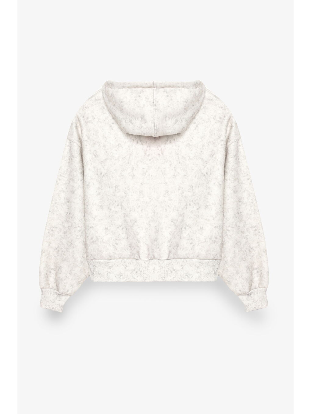 Kapüşonlu Yıkama Efektli Oversize Sweatshirt Ekru-2