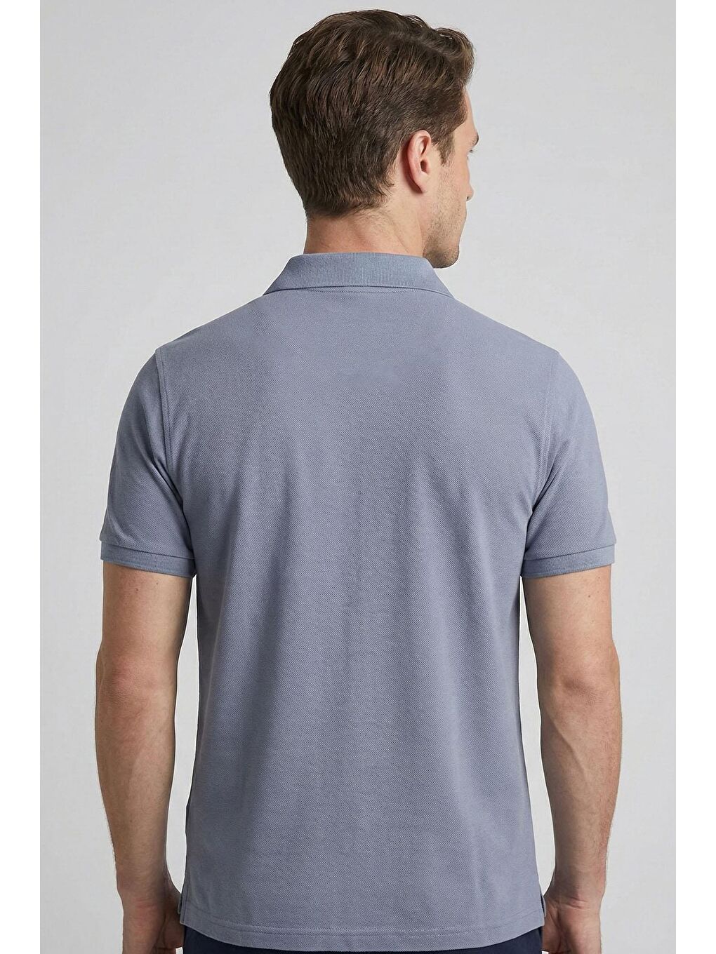 Giotelli Gri Slim Fit Pamuk Karışımlı Polo Yaka Erkek Tişört-2