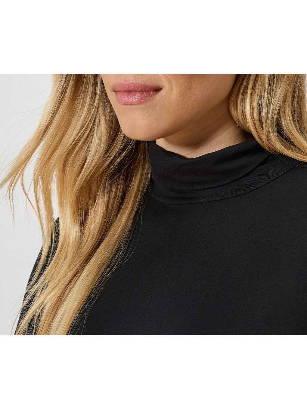 Kadın Body, Dik Yaka, Siyah-2