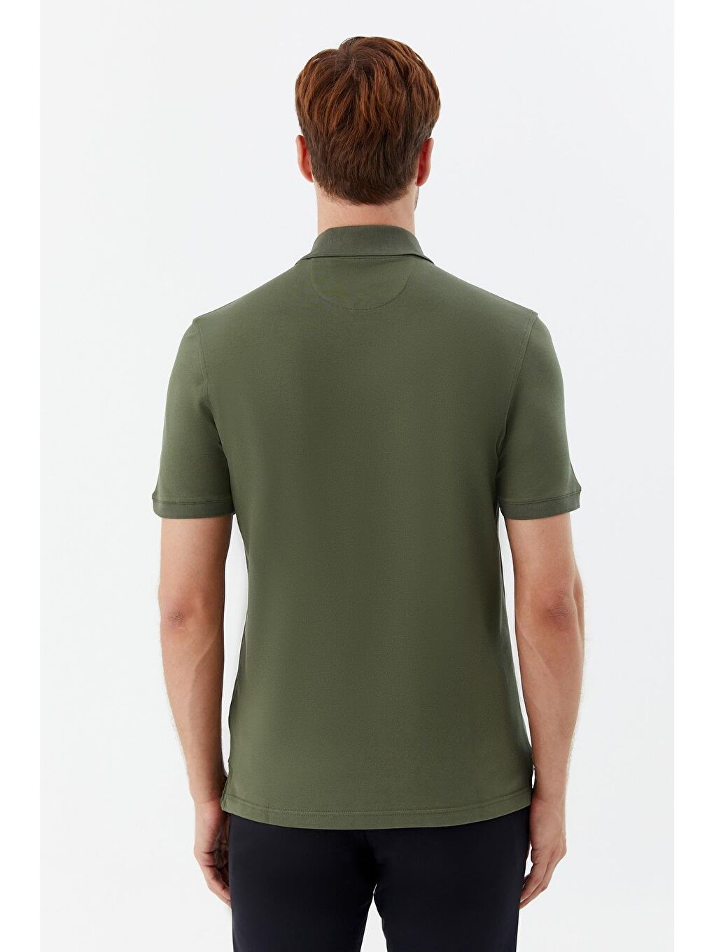 Düğmeli Polo Yaka Erkek T-Shirt Haki-3