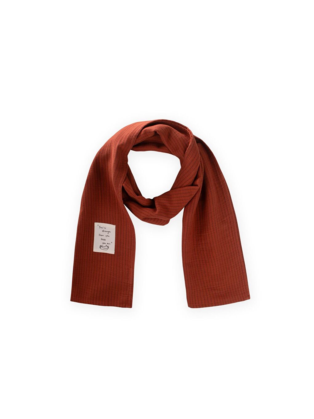 Kahverengi Çocuk Fular 25X140 Cm Rust İnce Çizgili