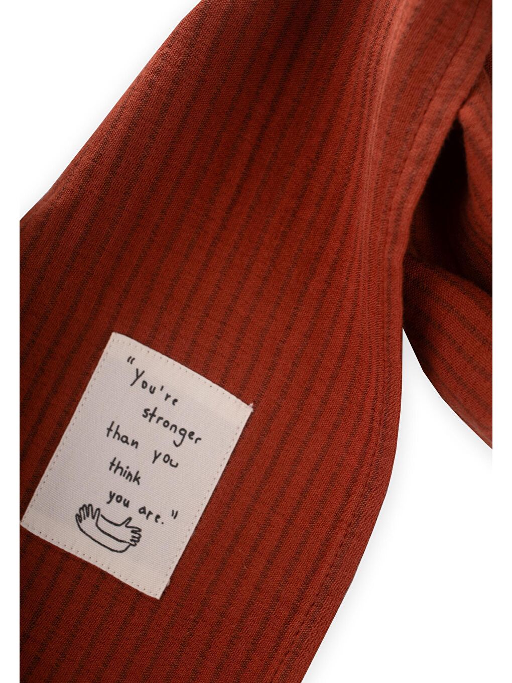 Kahverengi Çocuk Fular 25X140 Cm Rust İnce Çizgili-1